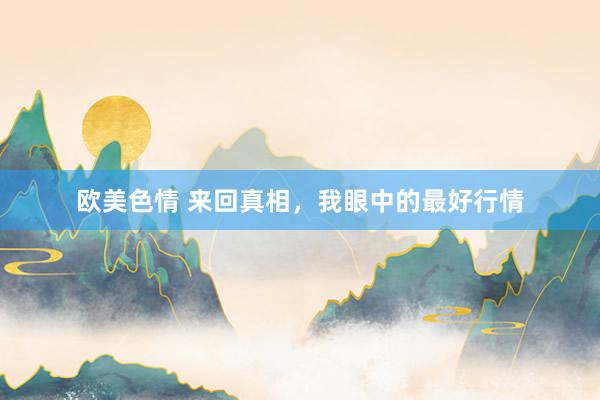 欧美色情 来回真相，我眼中的最好行情