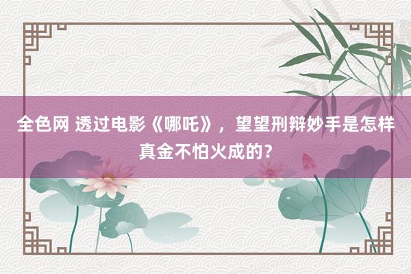 全色网 透过电影《哪吒》，望望刑辩妙手是怎样真金不怕火成的？