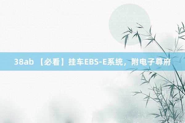 38ab 【必看】挂车EBS-E系统，附电子尊府